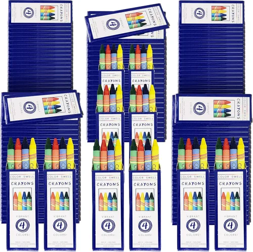 Miniatura 3 de Color Swell Paquete de 4 crayones a granel – Paquetes de crayones de restaurante – 300 paquetes de 4 crayones por paquete (1200 crayones en total)