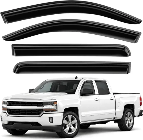 Miniatura 30 de Deflectores de ventana tintados ahumados con cinta adhesiva para ventana lateral, deflectores de lluvia compatibles con Toyota RAV4 2013-2018 - 4