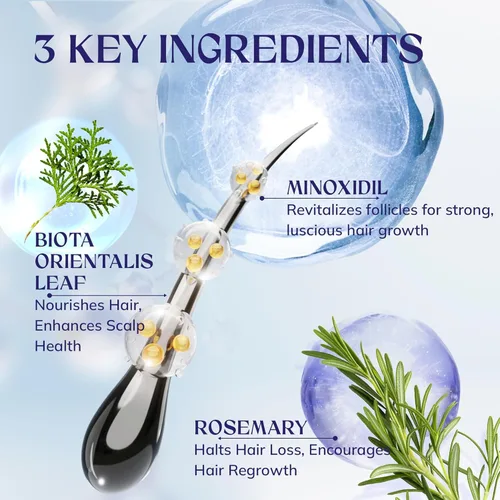Miniatura 4 de Crecimiento del cabello de minoxidil al 5% para hombres y mujeres: paquete de 2 sueros de tratamiento de pérdida de cabello con minoxidil extra
