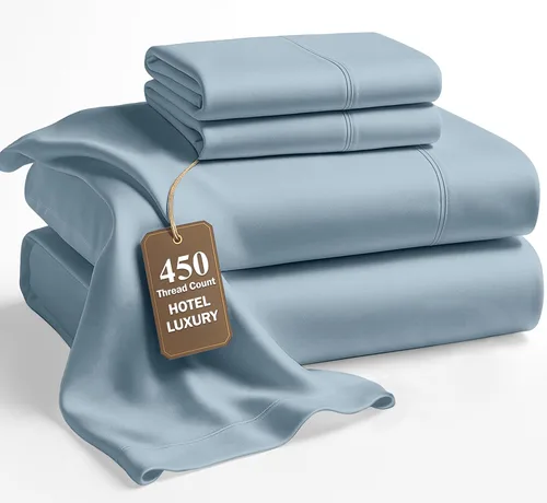 Miniatura 48 de LANE LINEN - Sábanas tamaño Split King para cama ajustable, 450 hilos, 100% algodón, 2 sábanas bajeras individuales XL, con bolsillo profundo, 05