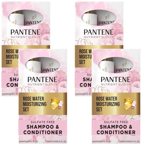 Miniatura 11 de Pantene Nutrient Blends Miracle Moisture Boost - Champú y acondicionador de agua de rosas, paquete doble para cabello seco, sin sulfatos