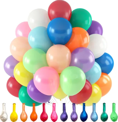 Miniatura 34 de 125 pcs globos de látex arcoíris de 5 pulgadas, globos pequeños para guirnalda de globos o arco de globos como decoraciones de fiesta, decoraciones