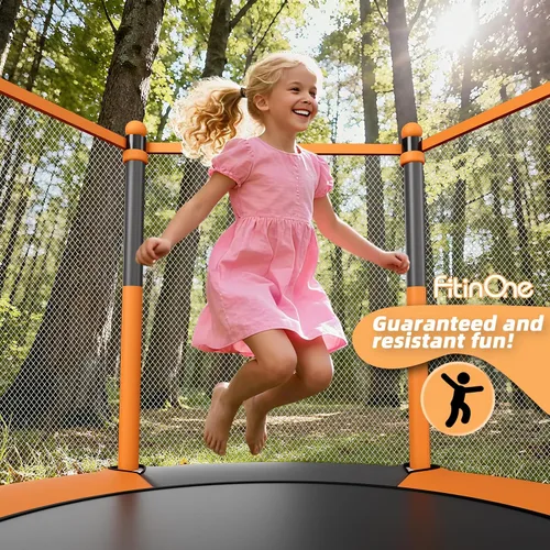Miniatura 7 de Fitinone - Cama elástica para niños, de 5 pies, para interiores y exteriores, con malla de seguridad, regalos de cumpleaños para niños, regalos