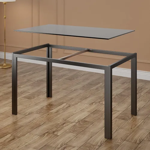 Miniatura 8 de Bealife Juego de mesa de comedor de cocina para 4, juego de mesa y sillas de vidrio templado de 5 piezas moderno para el hogar, cocina, sala de Negro