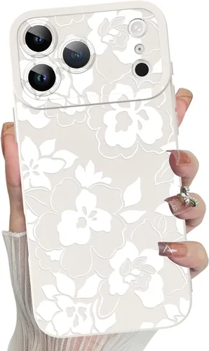 Miniatura 8 de MZELQ Funda para iPhone 17 Pro 2025, diseño de girasoles de silicona, flores florales, protección de cámara, funda delgada y suave para teléfono