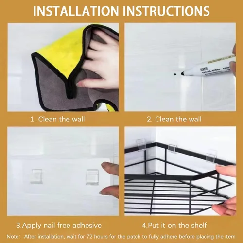 Miniatura 8 de Organizador de ducha esquinero a prueba de óxido, 3 unidades, accesorios de almacenamiento de baño de acero inoxidable, organizador de ducha