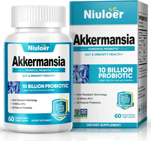 Akkermansia Probióticos, probióticos para mujeres y hombres, 10 mil millones de AFU + prebióticos orgánicos, digestivos, intestinales, inmune y
