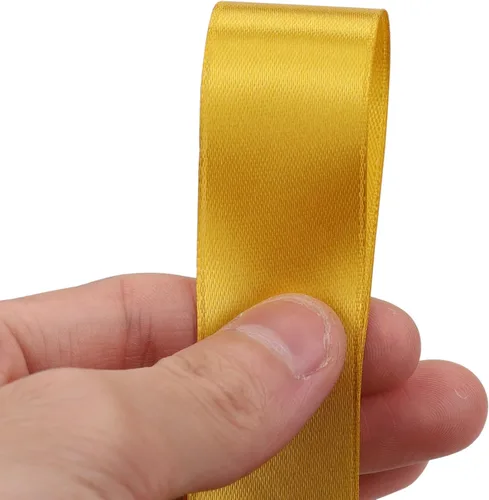 Miniatura 3 de Cinta de satén dorada de 1 pulgada de 50 yardas para envolver regalos, bodas, manualidades, Navidad, Pascua, flores, cabello, decoraciones de Dorado