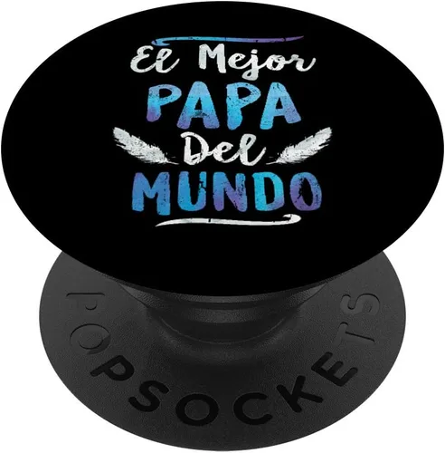 El Mejor Papa Del Mundo Regalo del Día del Padre Lindo Diseño PopSockets Agarre y Soporte para Teléfonos y Tabletas, Negro