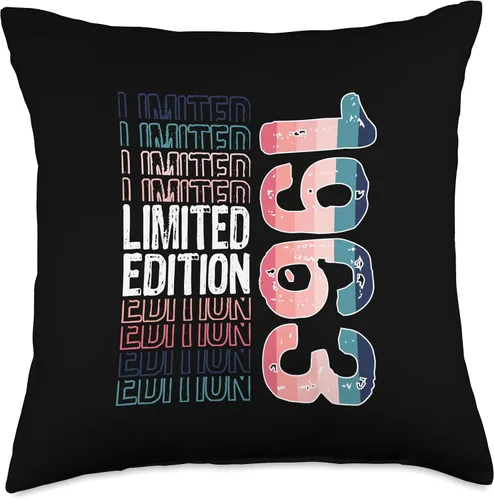 Miniatura 4 de Limited Edition Vintage 1963 Retro Birthday Throw Pillow