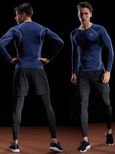Miniatura 4 de Neleus - Camisas de compresión de manga larga para hombre, para ejercitarte, correr, 3 u.