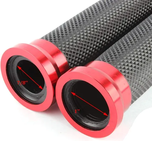 Miniatura 3 de Motorcycle 7/8" CNC Hand Grips Aluminum Rubber Gel Handlebar for Sport Bike(Red)