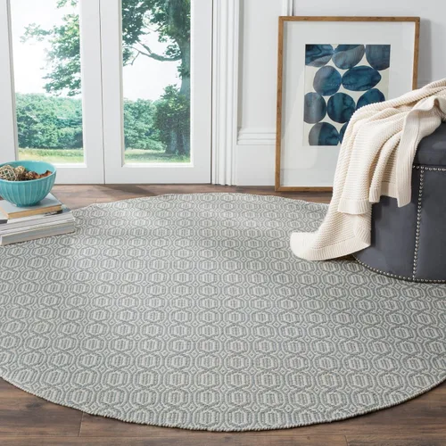 Miniatura 8 de SAFAVIEH Colección Montauk - Alfombra decorativa de 3 x 5 pies, color marfil y azul marino, tejido plano bohemio hecho a mano, de algodón, ideal