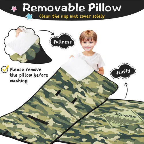 Miniatura 2 de Juego de alfombrillas personalizadas para siesta de autos de dibujos animados con nombre, saco de dormir para niños, colchón de cama para niños