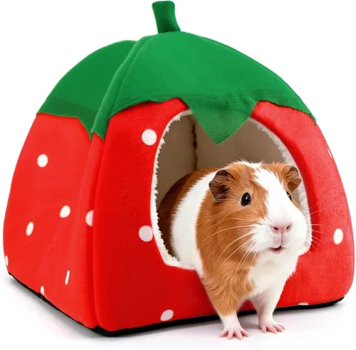 Miniatura 11 de Cama de conejillo de indias, casa de conejo enano, accesorios para cueva, acogedor escondite para conejito, erizo, hurón, chinchilla y otros Rosa