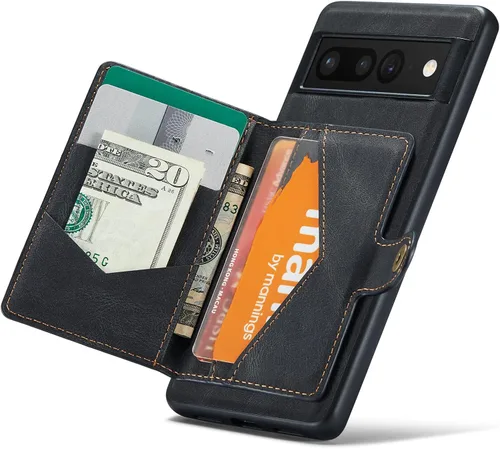Miniatura 26 de Funda para Google Pixel 6 Pro, cartera magnética desmontable con ranura para efectivo, soporte de carga inalámbrica, función atril compatible