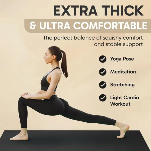 Miniatura 5 de Gorilla Mats Esterilla de Yoga Premium Grande – 6 x 4 pies, 7 x 5 pies (8mm) extra gruesa y ultra cómoda, antideslizante, esterilla de ejercicio