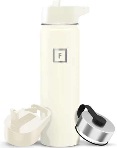 Miniatura 100 de IRON °FLASK Frasco de hidratación para acampar y senderismo con pajilla, botella de agua deportiva de acero inoxidable con aislamiento de boca