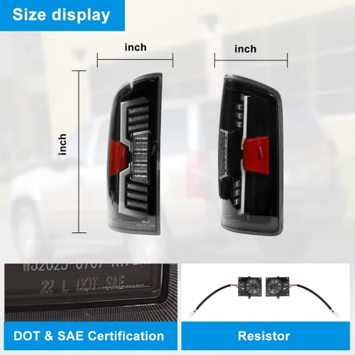 Miniatura 9 de ROXX Luces traseras LED completas compatibles con Dodge Ram 1500 2002-2006, Dodge Ram 2500 3500 2003-2006, conjunto de luces traseras de lente