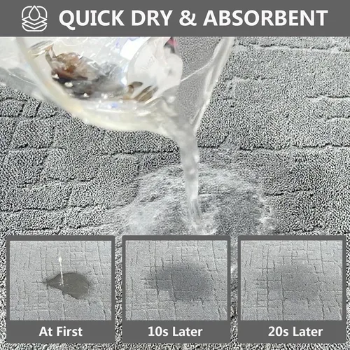 Miniatura 7 de Alfombras de baño finas para debajo de la puerta, de pelo bajo, planas, en relieve, absorbentes, de secado rápido, junto a la bañera, fregadero