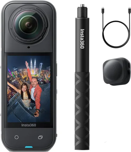 Miniatura 15 de Insta360 X5 Paquete Esencial - Cámara de acción 8K 360° impermeable, líder en poca luz, efecto de palo de selfie invisible, lente resistente