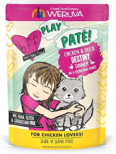 Miniatura 12 de Weruva B.F.F. Play - Best Feline Friend Paté Lovers, Aw Yeah!, Paté Partay! Paquete variado, bolsa de 3 onzas (paquete de 12)