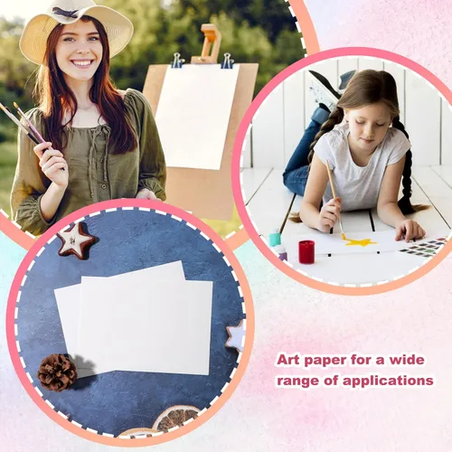 Miniatura 6 de 250 hojas de papel de acuarela, papel de color de agua a granel, suministros de arte para niños y adultos, 5 x 7 pulgadas, papel de dibujo