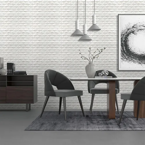 Miniatura 2 de Paneles de Pared 3D Despegar y Pegar 11PCS Papel Tapiz de Ladrillo de Espuma Blanca para Dormitorio Panel de Pared de Piedra Falsa Autoadhesivo