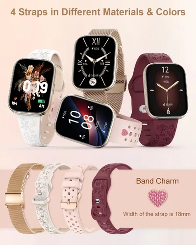 Miniatura 2 de Reloj inteligente para mujer con 4 bandas (Android/iPhone) Reloj inteligente con llamadas Bluetooth de 1.75 pulgadas, rastreadores de actividad HD