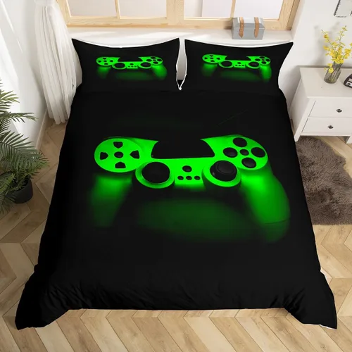 Miniatura 41 de Funda de edredón con estampado de mando de videojuegos para niños, tamaño individual (sin edredón), juego de ropa de cama Play Gamer para niños