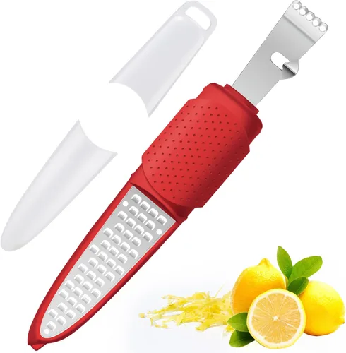 Miniatura 9 de Rainspire Herramienta Ralladora de Limón con Cuchillo de Canal, Herramienta Ralladora de Cítricos de Acero Inoxidable, Pelador de Limón, Ralladoras