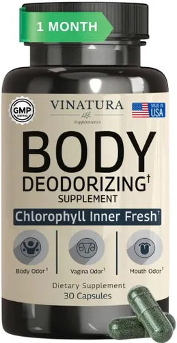 VINATURA Suplemento Desodorante Corporal para Mujeres - Píldoras Mágicas de Clorofila para Eliminador de Olor Corporal, Funciona como Desodorante