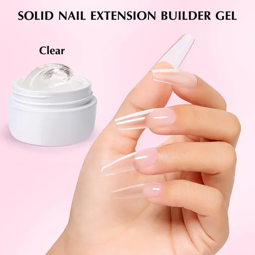 Miniatura 6 de AIMEILI Gel de uñas sólido sin hema, 2 unidades, libre de crueldad, vegano, gel duro transparente para uñas, geles de escultura 3D, no pegajoso