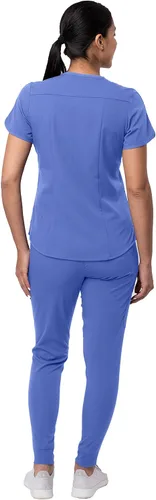 Miniatura 2 de Adar Pro - Conjunto moderno de ropa quirúrgica atlética para mujer, Camiseta quirúrgica moderna con cuello en V y pantalones quirúrgicos de yoga