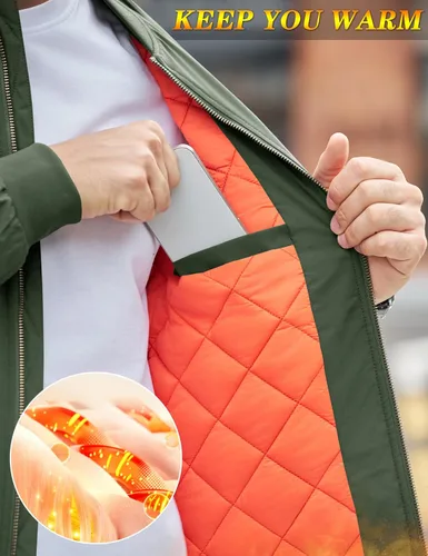 Miniatura 6 de MAGNIVIT - Chaqueta de aviador para hombre, informal, para otoño e invierno, chaqueta y abrigo militar