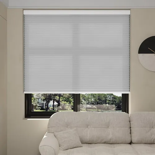Miniatura 3 de MYshade CEL33GY72C - Persianas sin cordones y opacas para ventanas interiores, persianas de celda de nido de abeja de 1.5 pulgadas, tela de gasa