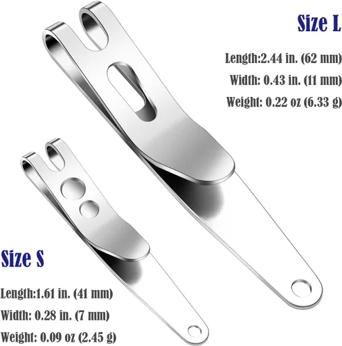 Miniatura 2 de UltraTac Clip de bolsillo de transporte profundo, clip de suspensión multiusos para llaves, linternas, cuchillos, acero inoxidable (paquete de 1)