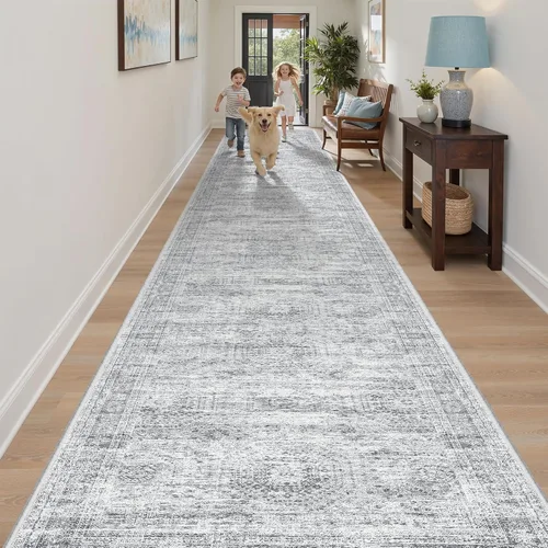 Miniatura 174 de Alfombra de pasillo Soalmost 2'6" x 10' lavable, alfombra antideslizante para cocina, baño, lavandería, alfombras vintage ultra delgadas para Beige