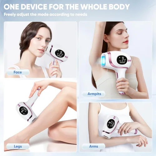 Miniatura 7 de Depilación láser para mujeres y hombres, dispositivo de depilación IPL, cuidado de la piel multifunción 3 en 1, contacto de enfriamiento de hielo