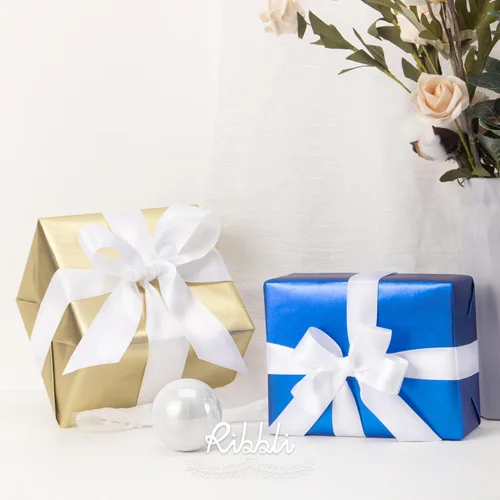 Miniatura 4 de Ribbli - Cinta de satén blanca de doble cara, 1-1/2 pulgadas x 25 yardas, uso para ramo de lazos, envoltura de regalos, boda, arreglos florales