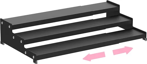 Organizador de almacenamiento expandible para especias con estante de 3 niveles para armario, organización de estantes de condimentos. Ideal para