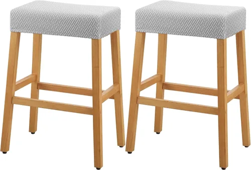 Miniatura 48 de YISUN Fundas de taburete rectangulares, paquete de 2 fundas elásticas impermeables para asiento de silla de montar, taburetes de bar, sillas de bar