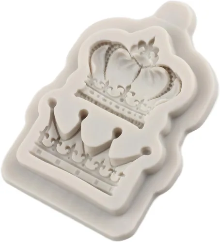 Miniatura 3 de Moldes de fondant de corona 3D para decoración de pasteles de corona de silicona para decoración de pasteles, decoración de cupcakes, arcilla