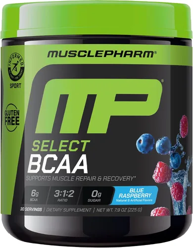 Musclepharm BCAA 3.1.2 para el desarrollo muscular y mantenimiento, 30 Porciones, MPH1014/426/101, Azul, 1, 1