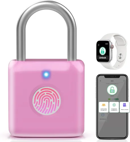 Miniatura 12 de Candado de Huella Dactilar, Pothunder Candado Inteligente, Cerradura para Casillero, Cerradura de Huella Dactilar con Desbloqueo por APP, Recargable