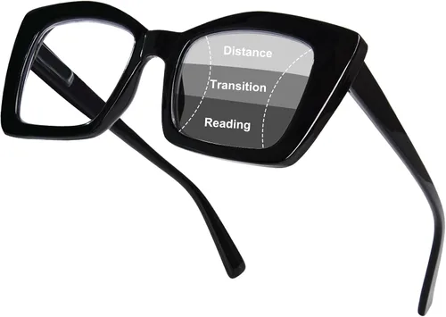 Miniatura 9 de FONHCOO Oversized Progressive Reading Glasses for Women Men Large Square Blue Light Blocking Computer Readers