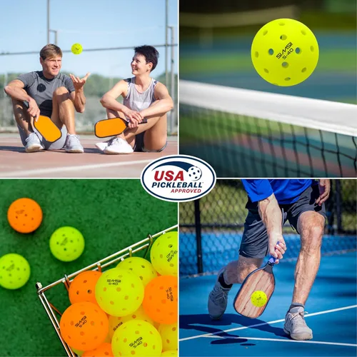 Miniatura 7 de S-40 - Pelotas de pickleball para exteriores, 40 agujeros, aprobadas por la USAPA, material de polietileno duradero, construcción sin costuras