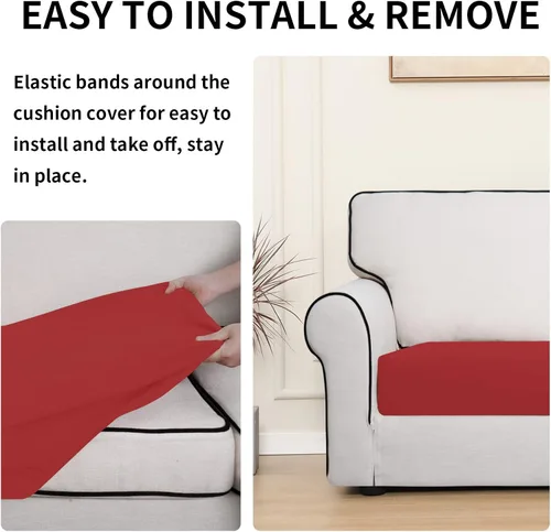 Miniatura 4 de Easy-Going - Fundas elásticas impermeables 100% para cojín de asiento de sofá, funda protectora para cojín de sofá, protector de muebles elástico