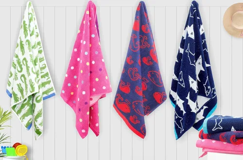 Miniatura 7 de ORIGINAL KIDS Juego de 6 toallas – Bath Time Sugar & Spice – 2 toallas, 2 toallas de mano y 2 paños – 100% algodón jacquard suave absorbente toalla