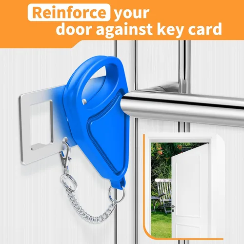 Miniatura 5 de Cerradura de puerta portátil para seguridad del hogar, cerradura de viaje, cerraduras de seguridad para seguridad adicional y privacidad, perfecta
